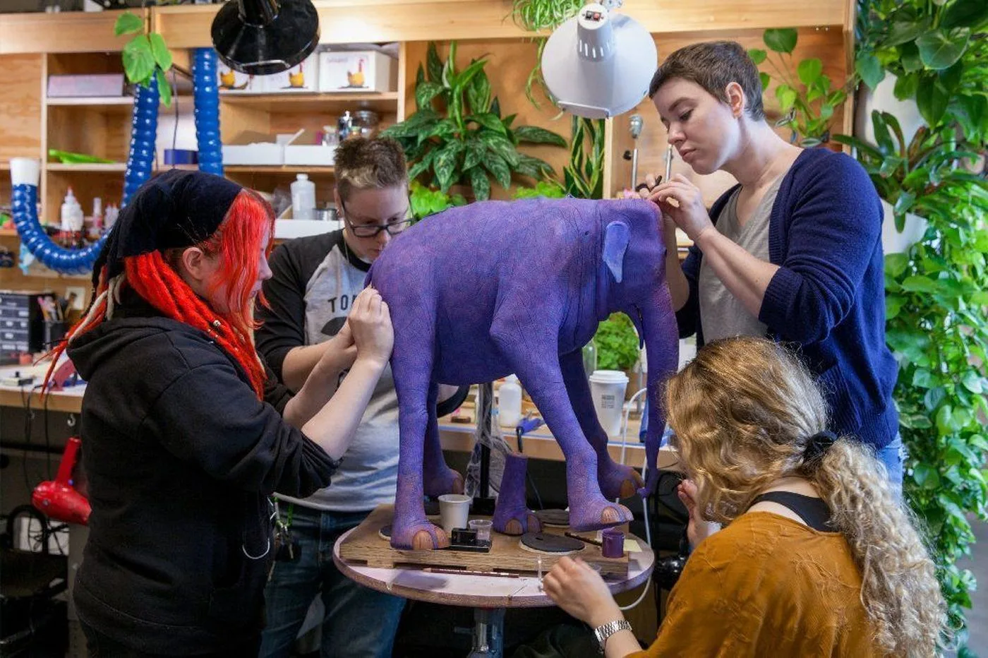 LAIKA artists working on the Mr. Link puppet