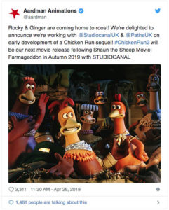 Chicken Run 2 is coming next year!  Chicken Run 2 coming to theaters on 2020! ChickenRunTwitter 241x300