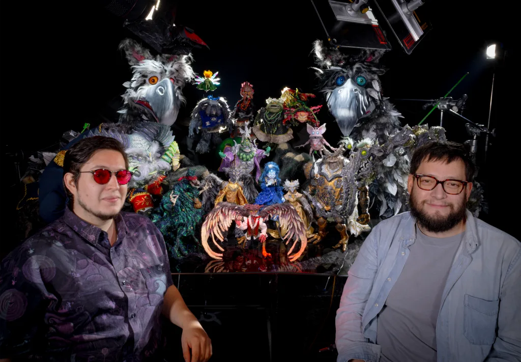 Roy Ambriz and Arturo Ambriz with puppets from Soy Frankelda